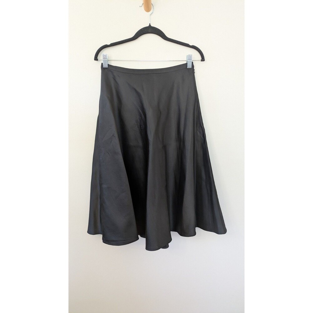 Lauren Ralph Lauren Silk Midi Skirt Size 6 Y2K Preppy Old Money Classic Flared